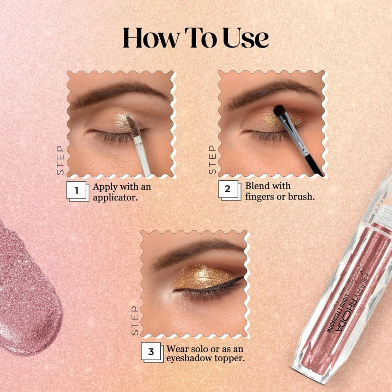 Hilary Rhoda Showstopper Liquid Eyeshadow | Gel-Based Formula | Shimmer Finish | Highly Pigmented | Blends Easily | Create Versatile Looks | 2ml (Rose Gold - Shade 03) thumbnail 6